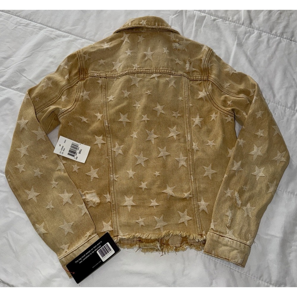 Kut from the Kloth Star Embroidered Denim Jacket Womens Small Brown 90s Y2K - Picture 2 of 8
